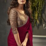 Attractive Lace Border Work Red Color Satin Fabric Saree With Embroidered Blouse - Red _ Satin _ Border Work