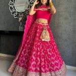 Hot Pink Lehenga Choli for Women or Girls Indian Wedding Designer Lengha Choli Party Wear Lehenga Choli Reception Bridal Lengha Choli